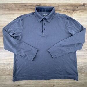 UNTUCKit MENS LONG SLEEVE POLO SHIRT PULLOVER GRAY SIZE MEDIUM EUC